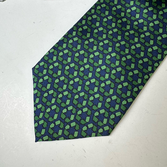 Josh Bach 100% Silk Recycling Tie in Green - Picture 4 of 9